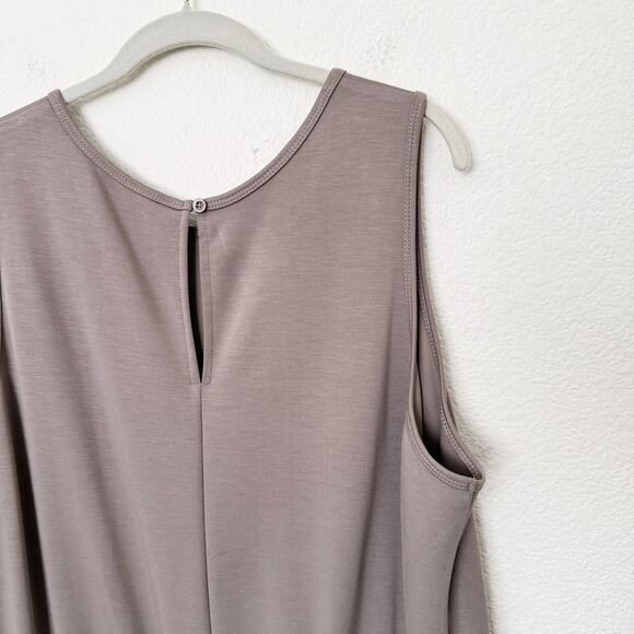 [Sarin Mathews] Coffee Gray Air Essentials Sleeveless Wide Leg Jumpsuit Size XXL - Picture 9 of 12
